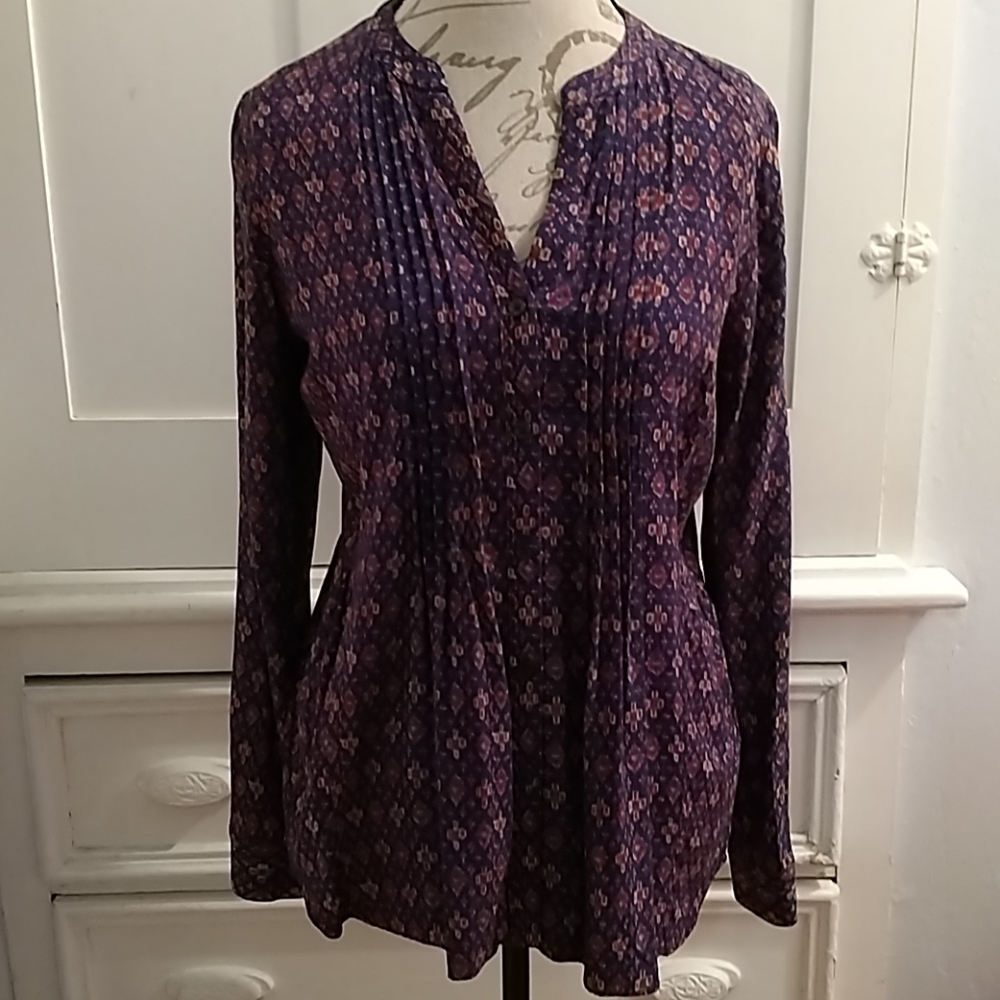 Chaps print blouse Sz S
